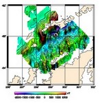 Mapa anomalías magnéticas correspondientes al sur del Estrecho de Bransfield